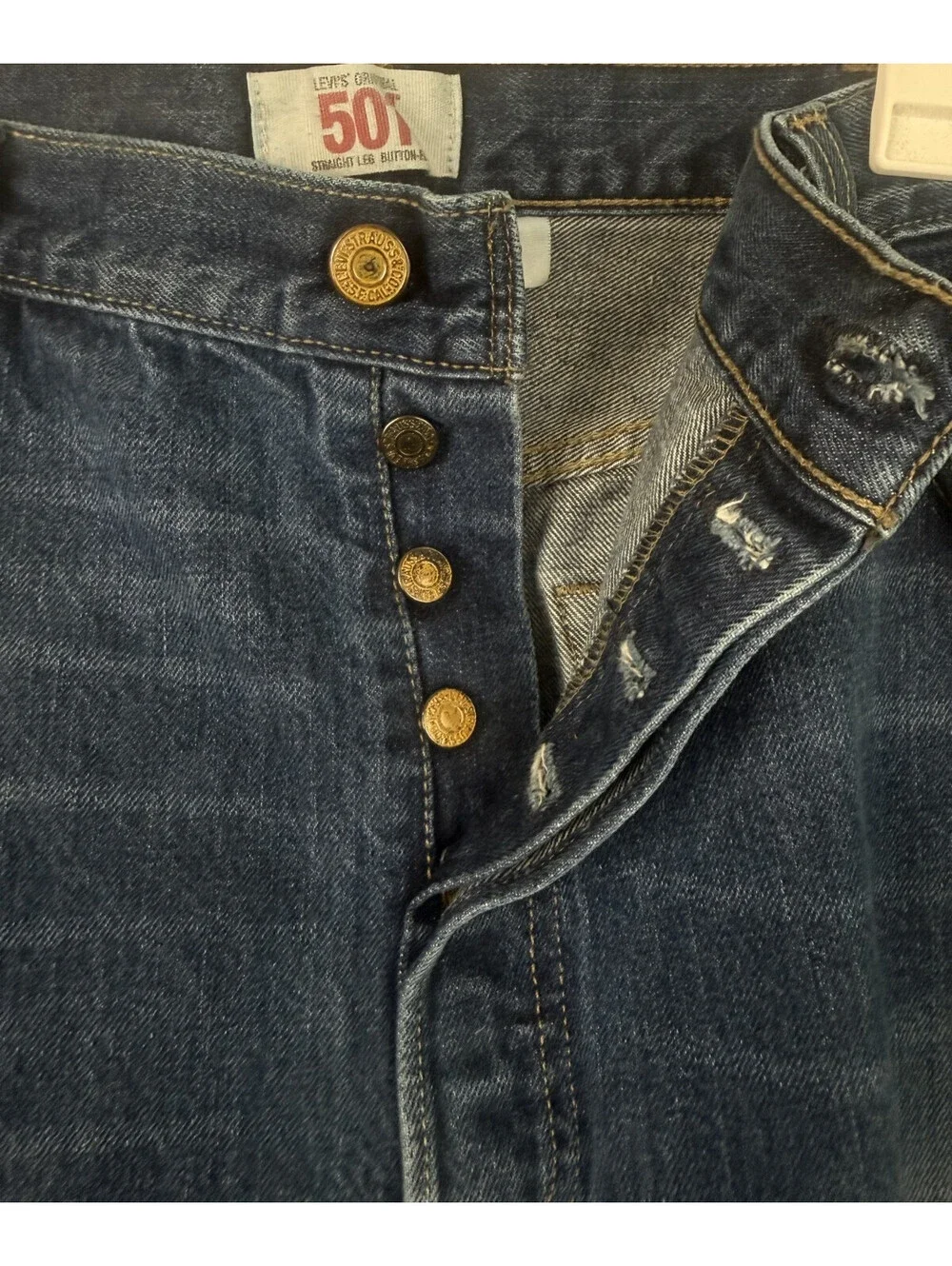 Vintage Levis 501 Jeans Mens 40x32 Blue Denim Button Fly Straight Leg